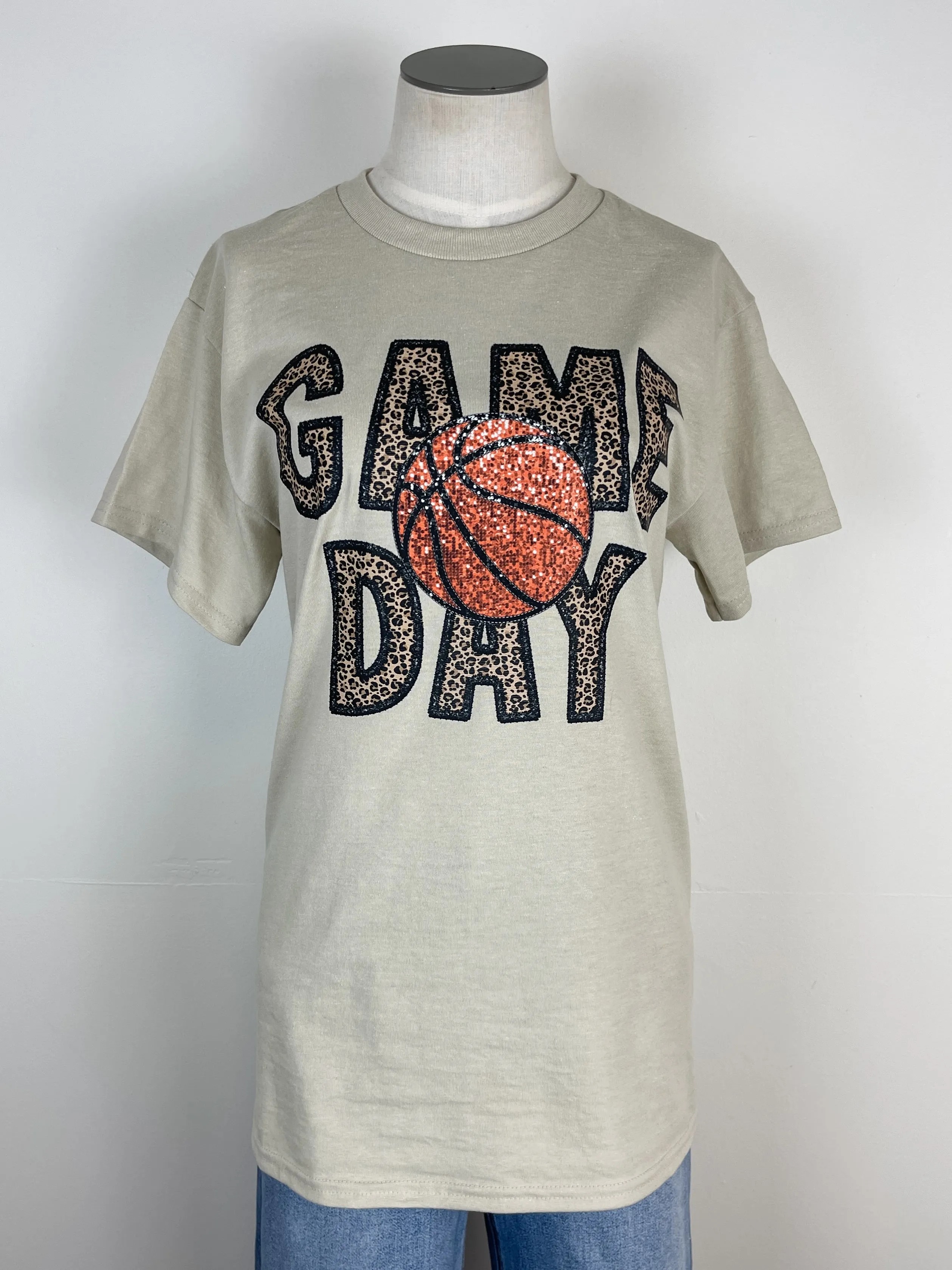 Game Day Basketball Tee in Sand