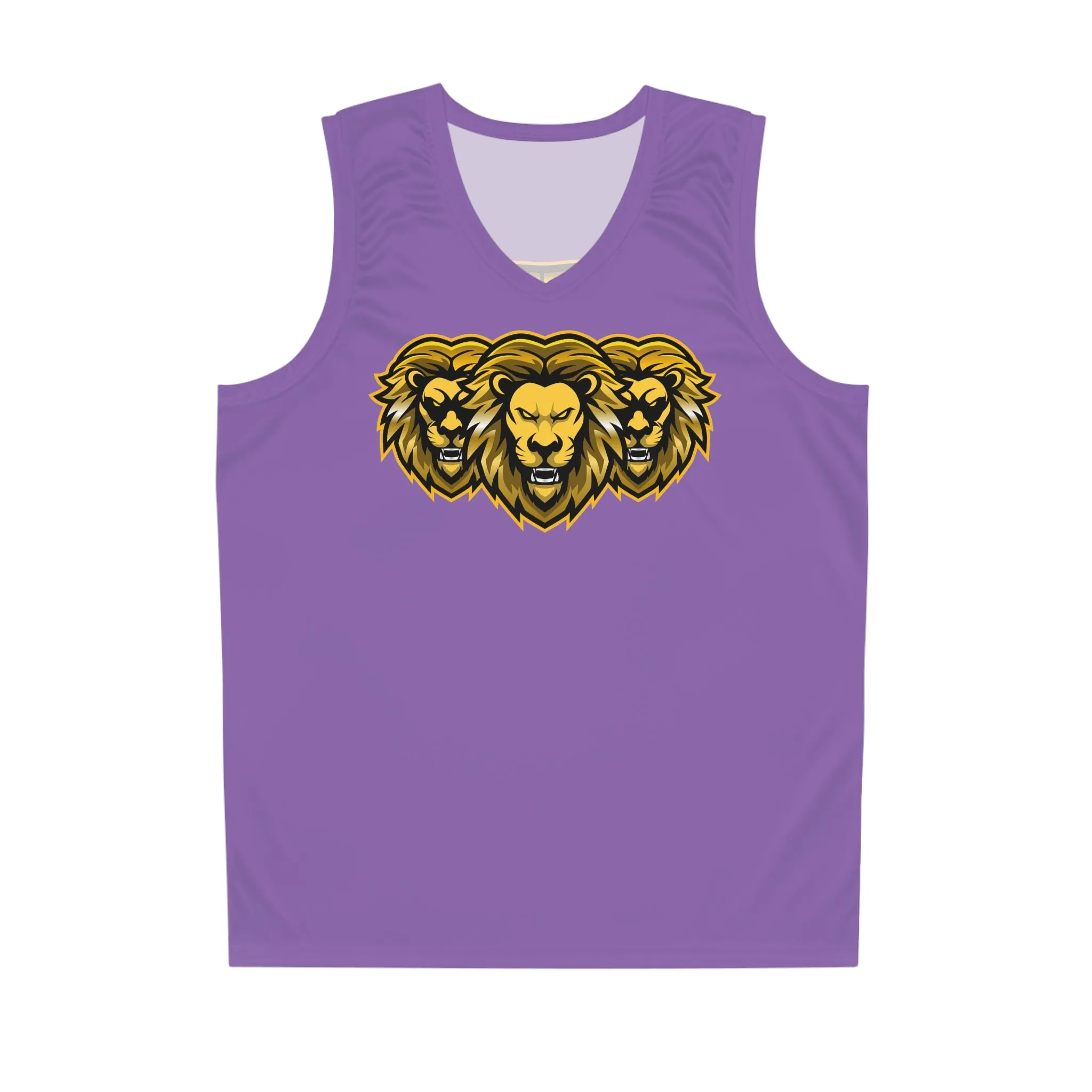 Light Purple "Sun Gold Lion" Basketball Jersey (AOP)