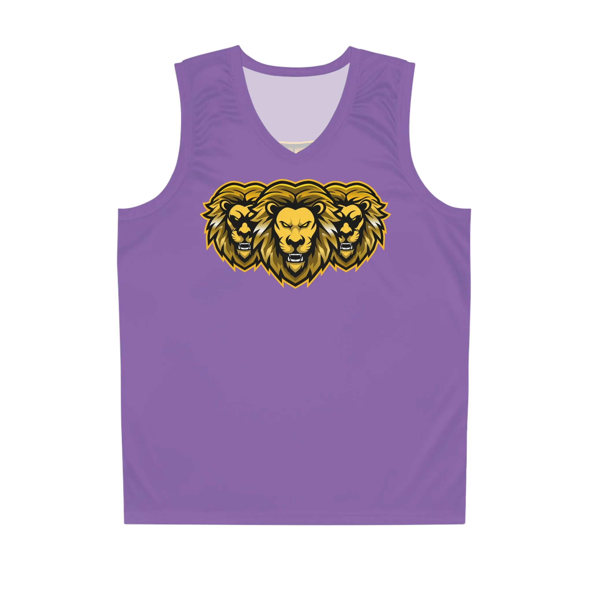 Light Purple "Sun Gold Lion" Basketball Jersey (AOP)