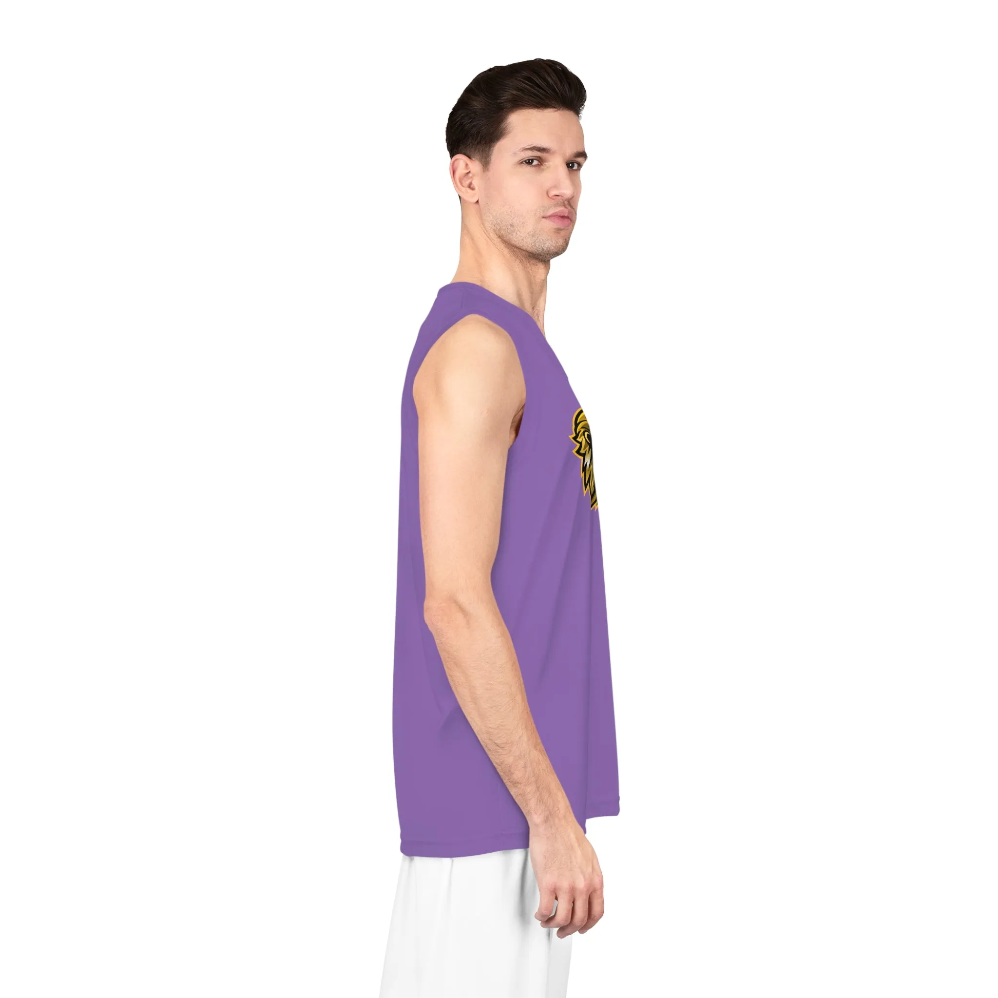 Light Purple "Sun Gold Lion" Basketball Jersey (AOP)