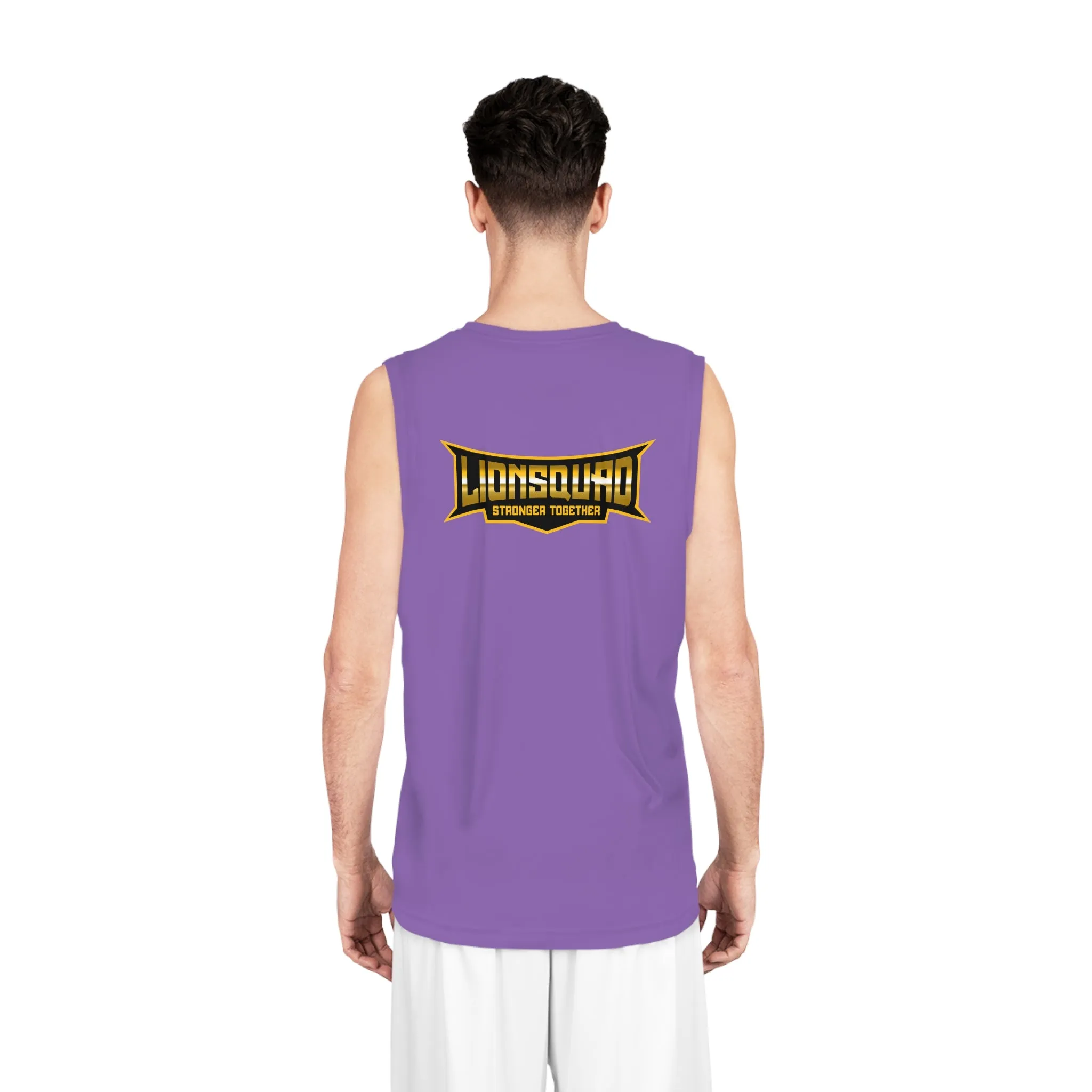 Light Purple "Sun Gold Lion" Basketball Jersey (AOP)