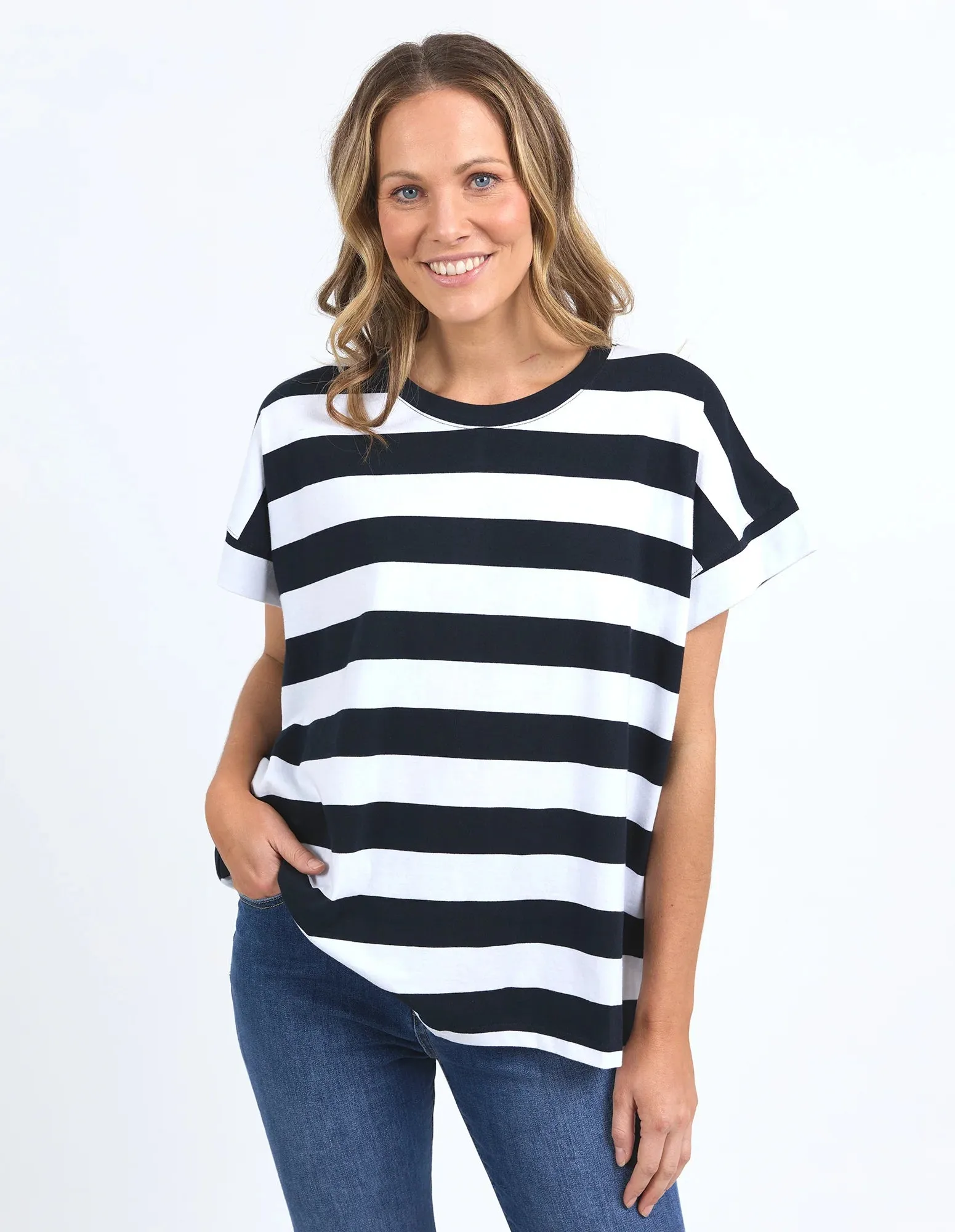 Mckinley Tee - Navy / White Stripe