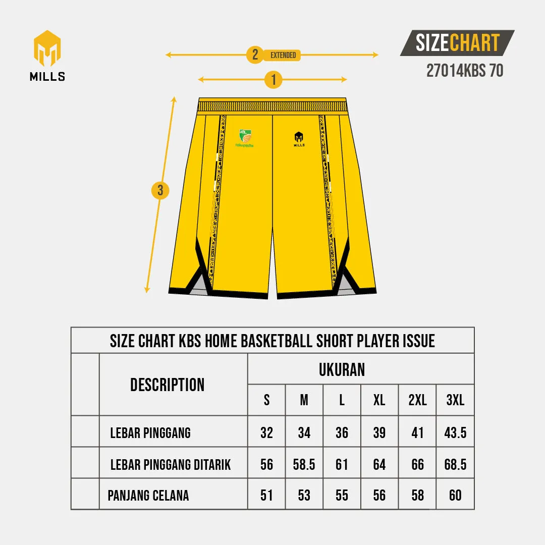 MILLS KBS HOME BASKETBALL SHORT PLAYER ISSUE YELLOW 27014KBS