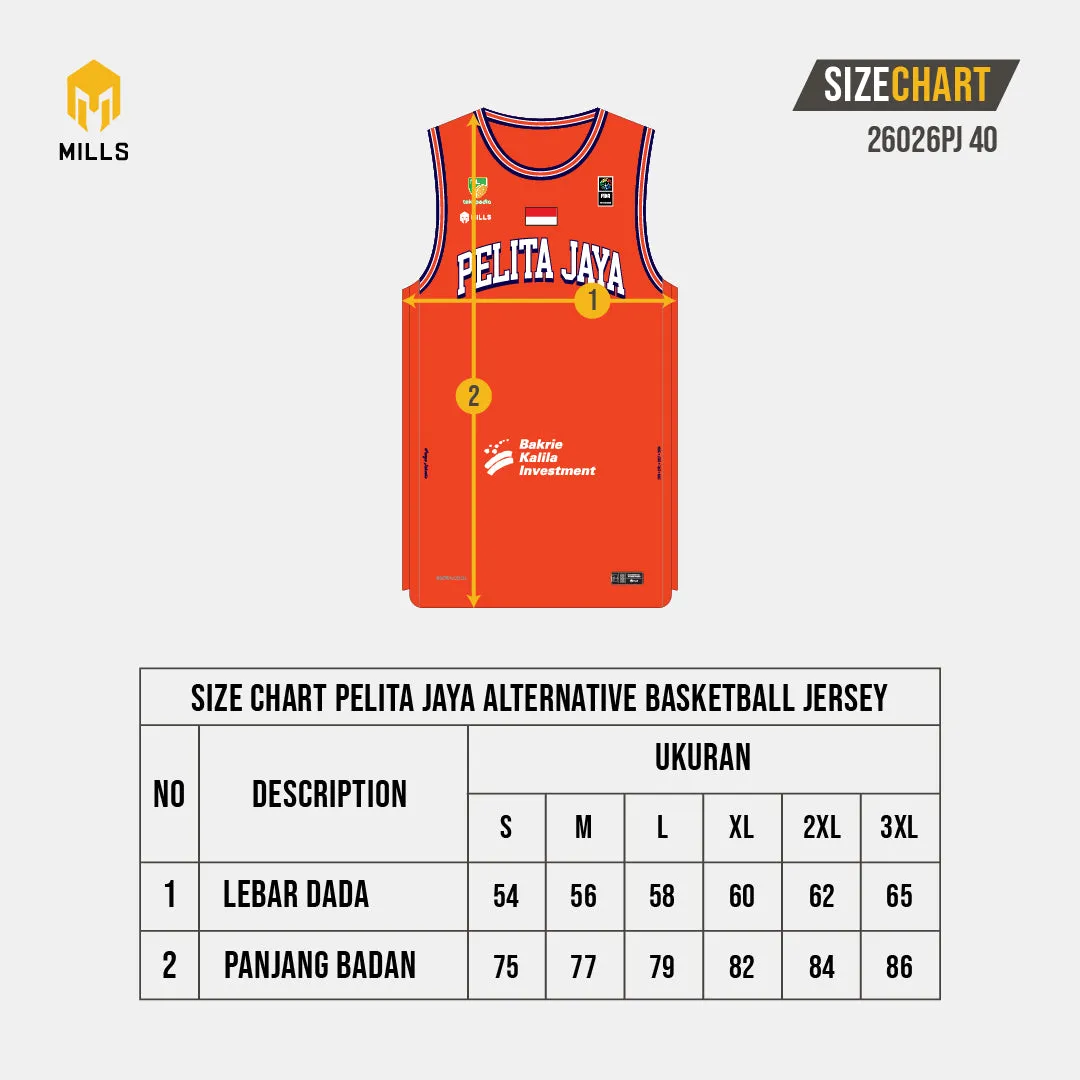 MILLS PELITA JAYA ALTERNATIVE BASKETBALL JERSEY ORANGE 26026PJ