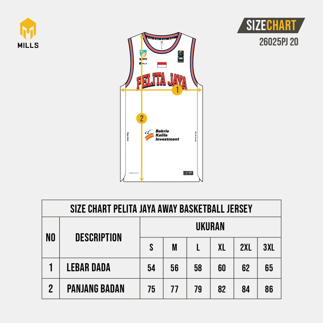 MILLS PELITA JAYA AWAY BASKETBALL JERSEY WHITE 26025PJ