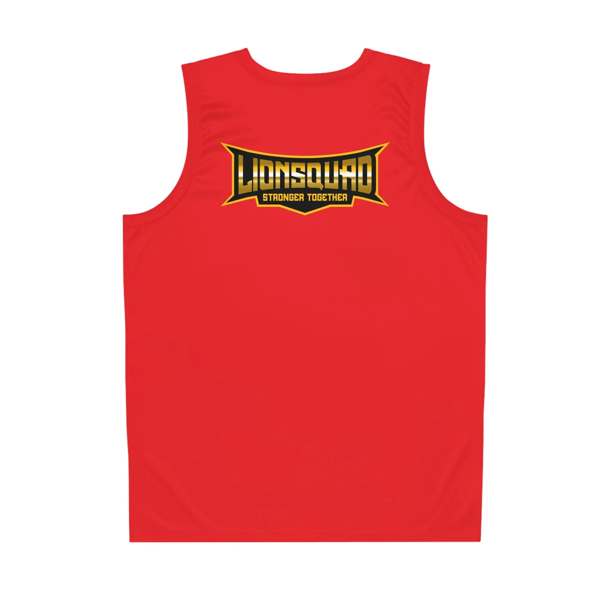 Red "Sun Gold Lion" Basketball Jersey (AOP)