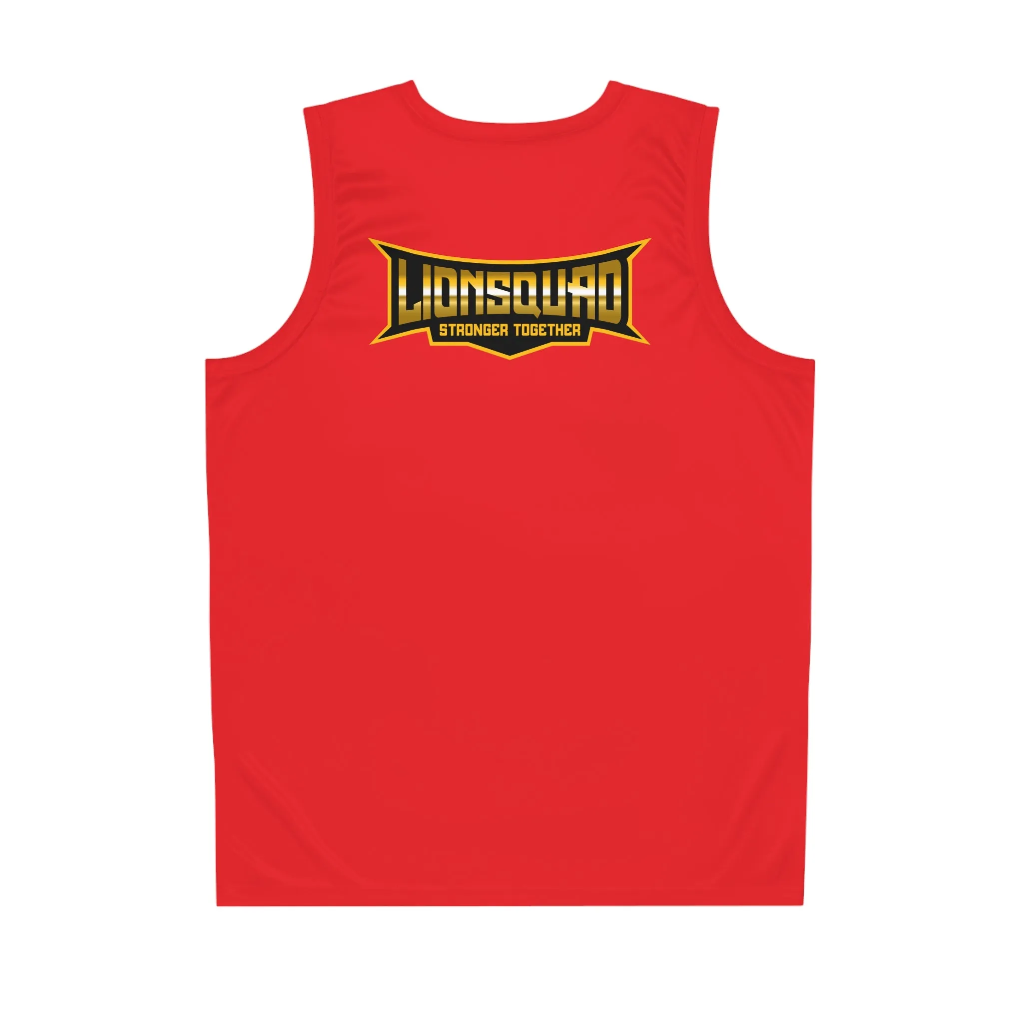 Red "Sun Gold Lion" Basketball Jersey (AOP)