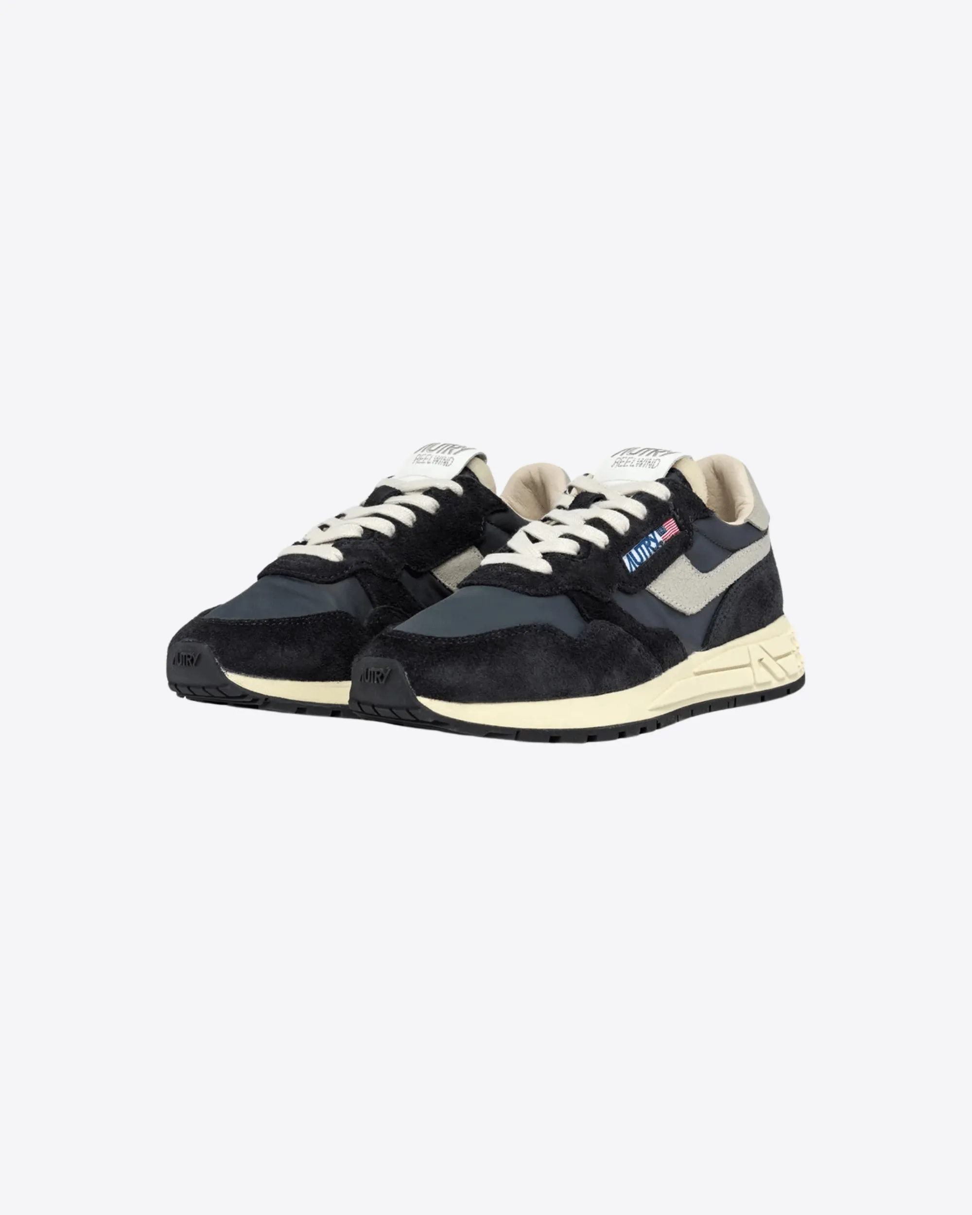 SNEAKERS REELWIND LOW IN NYLON E SUEDE NERA