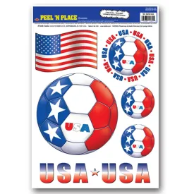 Soccer Party Peel 'N Place Clings - United States (6 per Package)