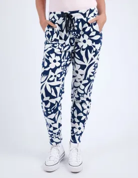 Stencil Floral Pant - Naval Blue Floral