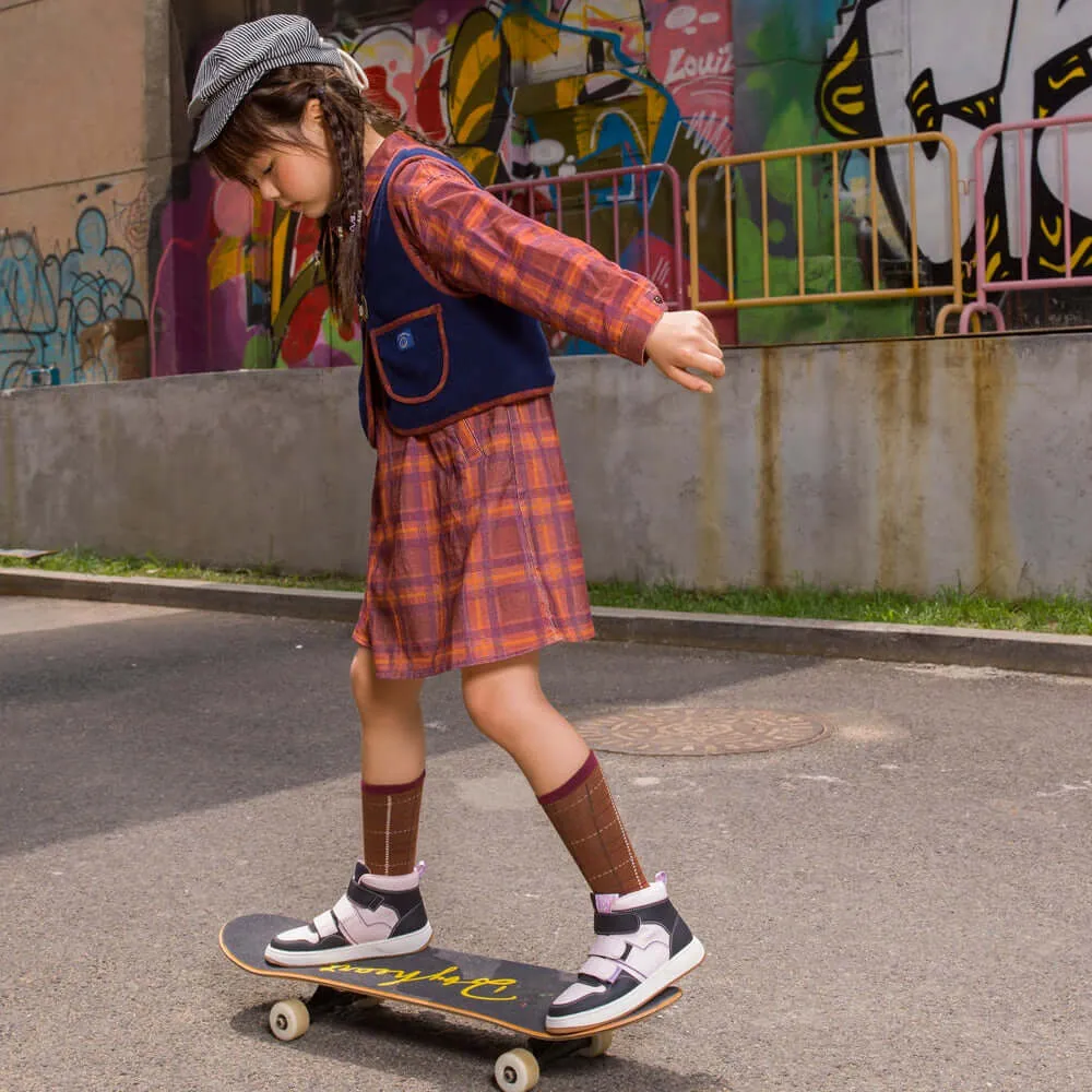 Walden Breathable Anti-slip Kids Pink Mid-top Sneakers